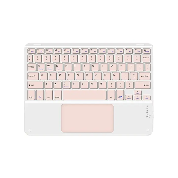 Teclado Bluetooth con panel táctil de 10 pulgadas compatible con iPadOS, Android e IOS inglés rosa - 1
