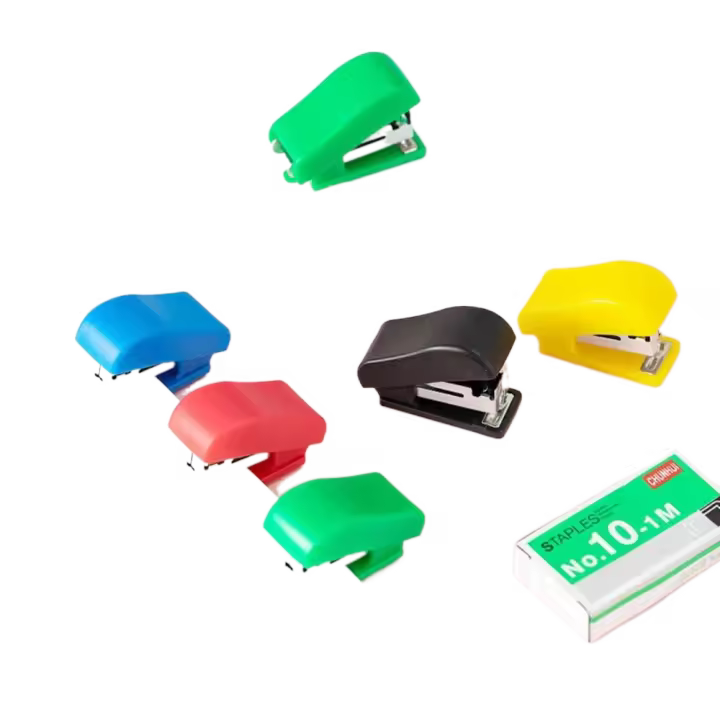 Juego de grapadora portátil sin esfuerzo para ahorrar trabajo, encuadernación de papel, pequeña máquina de encuadernación, herramientas de grapado de papel para estudiantes - 1