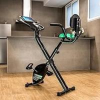 Bicicleta de Ejercicio Plegable Estática con Volante de Inercia Sistema Silence Fit, Sin y Con Respaldo, Manillar y Sillín Regulable, Pulsómetro, Pantalla LCD, Soporte para Dispositivos, Ruedas - details 10