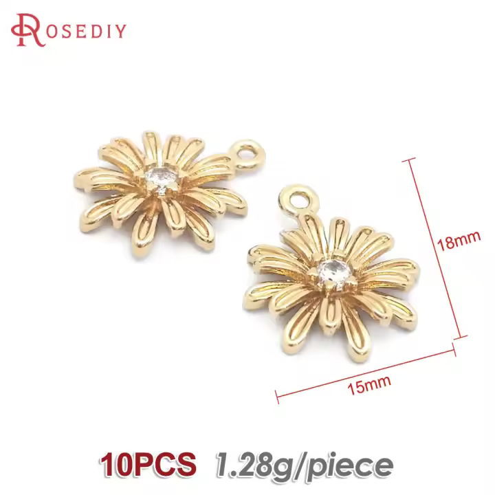 Colgantes de latón y circonita de Color dorado de 18K para mujer, joyería artesanal de alta calidad, collar, pendientes, accesorios - 1