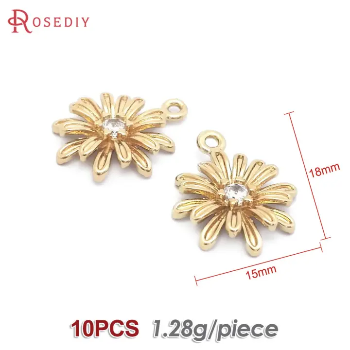 Colgantes de latón y circonita de Color dorado de 18K para mujer, joyería artesanal de alta calidad, collar, pendientes, accesorios - 1