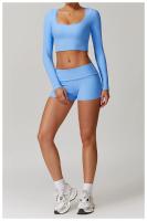 Shorts Deportivos de Cintura Alta y Adelgazados Mango de Melocotón para Yoga y Estiramiento - details 2