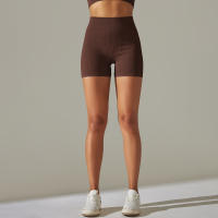 Hamidou-pantalones cortos de Yoga para mujer, Shorts deportivos de cintura alta, sin costuras, con realce de glúteos, para gimnasio, entrenamiento de verano - details 44