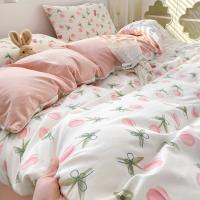 Conjunto de Cama Floral Retro Coreano Sábanas de Algodón Lavado 100%, Funda de Edredón Suave, Funda de Almohada - details 20