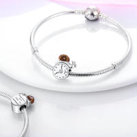 Pulsera de encanto S925 Plata esterlina 100% real con diseño de animales para mujeres joyería fina de cumpleaños regalo con piedra principal de zirconia y otros materiales naturales - details 6