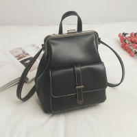 Mochila de PU para mujer, bolso de hombro con correa ajustable de Color sólido, Satchel para la escuela - details 1