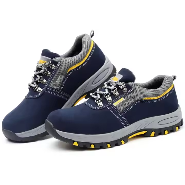 Zapatos de seguridad de bota de cuero de trabajo para hombre, puntera de acero, zapatillas de trabajo a prueba de pinchazos, zapatos de trabajo indestructibles, zapatos de hombre, kevlar masculino. - 1
