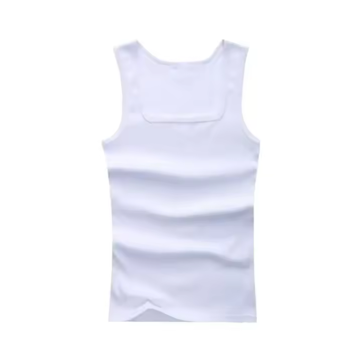 Chaleco deportivo para hombre, camiseta sin mangas con cuello cuadrado para culturismo, camiseta sin mangas con absorción de sudor, camiseta interior informal elástica para correr y gimnasio - 1