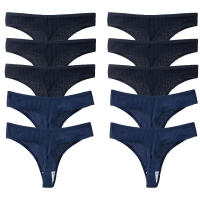 10PCS Conjunto De Bragas De Algodón Para Mujer Estilo Deportivo Y Sexy Transpirables Cómodas Y Suaves G-Strings En Rayas - details 11