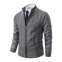 Chaqueta gruesa para hombre, cárdigan de punto con cuello levantado, cálido, para otoño e invierno - details 26