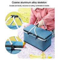 Cesta Picnic Térmica Plegable Premium Bolsa Aislante 72h Antiderrames Diseño Elegante para Acampar/Playa/Viajes Material Ecológico Impermeable y Multifuncional - details 7
