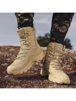 Botas de cuero de alta calidad para hombre, botas transpirables de combate en el desierto, zapatos para exteriores, botines antideslizantes para senderismo. - details 2