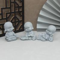Estatua de piedra de Buda, monjes budista pequeño, figuritas de budismo tibetano, adorno de jardín Zen, meditación, decoración del acuario del hogar - details 2