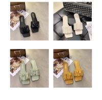 Zapatillas de Playa para Mujer Verano Pantuflas de Cabeza Cuadrada Abierta con Tacón Plano - details 4