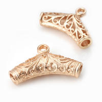 Colgantes de tubo curvado de nube de latón, Color oro de 18K de alta calidad, conector de pulsera, suministros para fabricación de joyas, accesorios Diy - details 28
