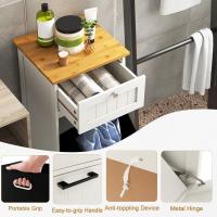 Armario para ropa sucia, cesto de madera para ropa sucia con 1 cajón, armario de suelo con cesta extraíble de lavandería, para baño, lavandería, 40x37x82cm - details 3