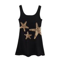 BUNO-Minivestido con volantes y lentejuelas de estrella de mar brillantes para mujer, vestidos elegantes ajustados con cuello cuadrado y tirantes, ropa de calle alta para primavera 2025 - details 16