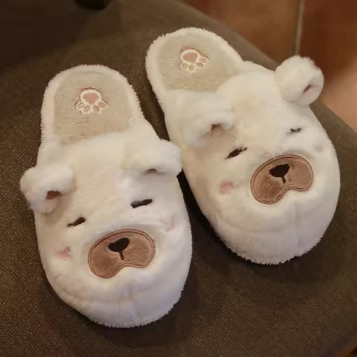 Zapatillas de Oso Rtoon para Mujer Calidez de Invierno, Piel Sintética, Diseño de Animal Lindo, Plataforma de Alta Comodidad para Uso Doméstico - 1