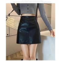 Falda midi popular de cuero negro y falda ajustada hasta la cintura - details 26