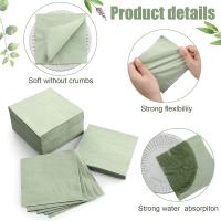 Servilletas de papel de salvia desechables para cóctel, servilletas de cena de 2 capas para invitados, cumpleaños, boda, despedida de soltera, Navidad, 100/250 Uds. - details 14