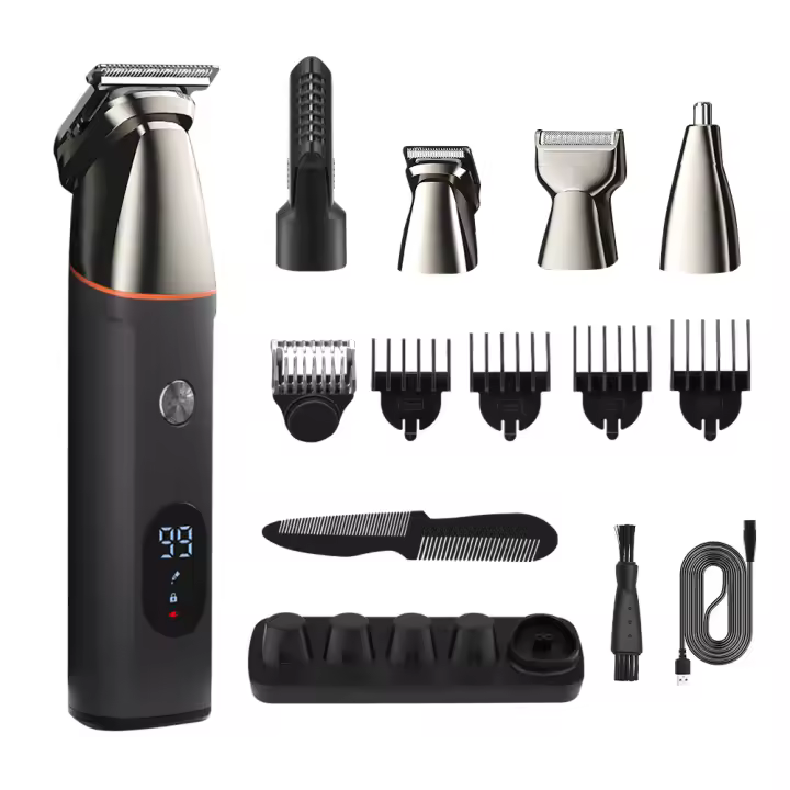 Cortadora de pelo Eléctrica para hombre, máquina de afeitar profesional 5 en 1, Agua resistant with Carga USB - 1