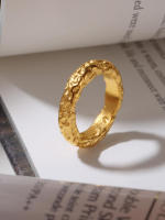 Anillo Karst Irregular de Estilo Fresco para Mujer Anillo Dedo de Oro Brillante Anillo de Boda Joyería Gifalo de Novia - details 5