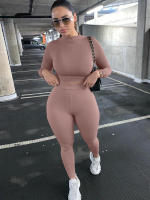 Conjunto deportivo de dos piezas de manga larga, nuevo traje informal de moda para mujer - details 33