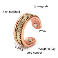 Conjunto de Joyería de Cobre Puro Ajustable Pulsera Anillo para Mujeres con Imán Saludable - details 2