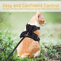 Juego de arnés y correa para gato a prueba de Escape, transpirable, ajustable y reflectante para gatitos - details 2