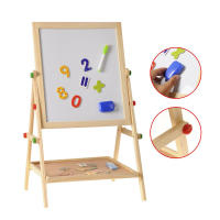 Pizarra de dibujo de madera para niños, pizarra blanca de doble cara, caballete ajustable, juguete de pintura, juguetes educativos de Aprendizaje Temprano - details 0