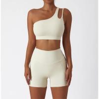 Sujetador a prueba de golpes para mujer con parte de atrás bonita, ropa deportiva para gimnasio y correr, chaleco Fiess, Top con correa Irregular, Material de nailon - details 6