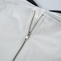 BUNO-Conjunto de vestido de mujer en contraste de color, conjunto de 2 piezas ajustado con vendaje de retazos, tops de tubo sin mangas, minifaldas de cintura media - details 14