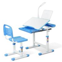 Escritorio para niños y estudiantes, mesa ergonómica y juego de descongelación, con cajón, soporte de lectura, lámpara LED regulable, altura ajustable - details 0