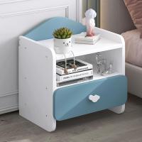 noche, mesita noche infantil, mesa auxiliar con cajón, estantería almacenamiento abierta, muebles dormitorio - details 0