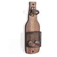 Abridor de cerveza de pared de 25 cm, abridor de botellas de madera vintage, abridor de cerveza con coleccionista de tapas, abridor de botellas de pared de madera vintage, regalo original para papá, esposo, amigos y colegas - details 1