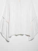 Blusa Plisada OUWU Estilo de Vacaciones de Primavera para Mujer Camisas y Blusas Sueltas Casuales de Moda - details 8