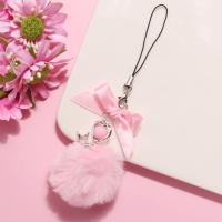 Y2K-Cadena para teléfono Y2K, color rosa, lazo con bola de pelo, cordón para teléfono móvil, zapatos de Ballet, cinta, funda para teléfono, colgante de tarjeta - details 1