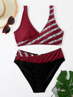 Conjunto de Bikini a rayas para mujer, bañador Sexy de dos piezas, ropa de playa, traje de baño brasileño, novedad de 2022 - details 2