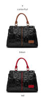 Bolso de mano de cuero genuino para mujer, bolso de mano de lujo con letras en relieve, monedero grande a la moda con asa superior - details 3