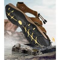 Sandalias de verano para hombre, zapatos informales de cuero genuino para hombre, sandalias de cuero para exteriores para hombre, zapatos de playa, zapatos romanos de talla grande 38-48 - details 2