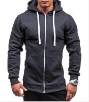 Sudadera con Capucha de Cierre Cremallera Cardigan de Color Sólido para Hombres - details 9