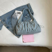 Bolso de hombro versátil de Color sólido suave no tejido para mujer, bolso de viaje Simple y de moda para las 4 estaciones - details 4