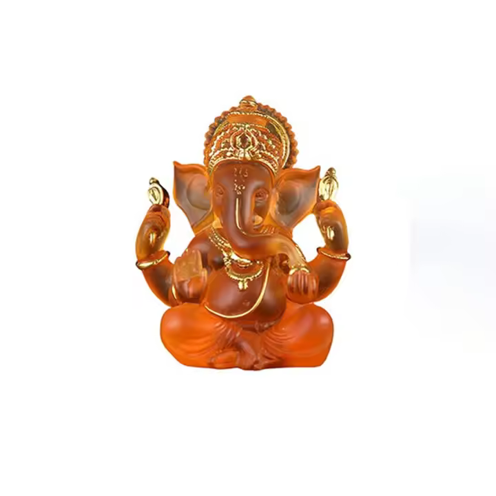 Artesanías de resina portátiles, escultura de tronco de elefante, estatua de Ganesha duradera, escultura artística, estatuilla de Buda sentado, decoración del hogar - 1