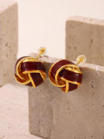 Pendientes de lustrous para las mujeres,316L pendientes colgantes de Maple inoxidable - details 18