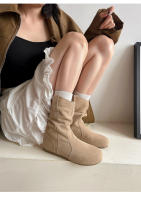 Interior aumento de altura retro heap botas mujer otoño invierno plisado western cowboy botas slim botines - details 19