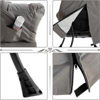 Sillón Relax Sillon Lectura Dormitorio Tejido Impermeable Cómodas Butacas de Salón Silla en Metal, Gris - details 2