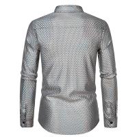 Camisa à manches longues pour hommes, modo nouvelle, estampage à chaud, Diseño personnalisé en diamant, chemises décontractées, boîte de noche, fiesta, vacaciones - details 3
