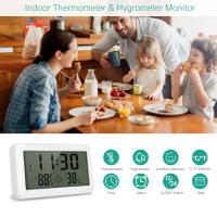 ORIA-termómetro Digital para interiores, higrómetro de 4 pulgadas, Monitor de temperatura y humedad con reloj para invernadero, habitación de bebé - details 1