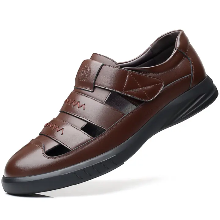 Nuevas Sandalias de Verano 2025 para Hombres Zapatos de Cuero Transpirable con la Suave Piel de Fondo Ideal para Negocios y Conducción - 1