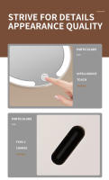 Espejo de maquillaje LED, espejo plegable portátil, espejo de maquillaje portátil, mini espejo de viaje con carga - details 12